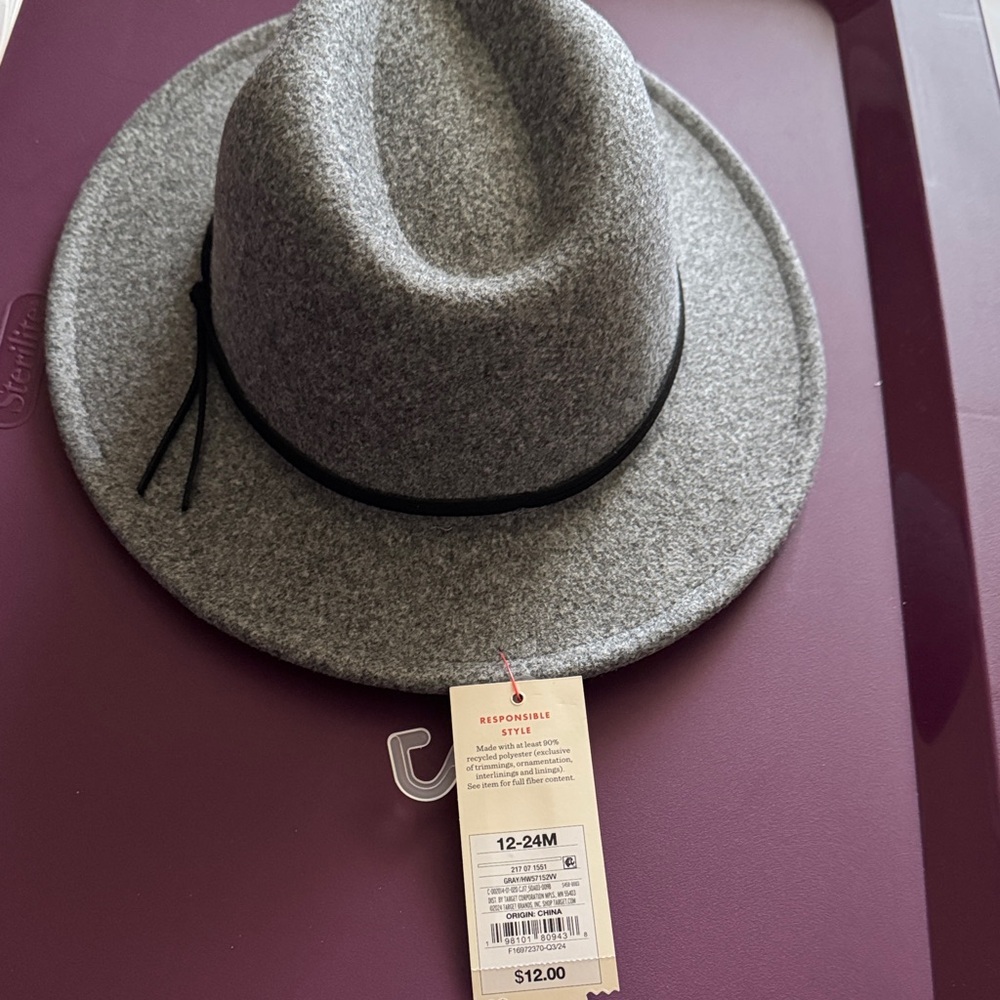 Cat & Jack Gray Fedora Hat with Black Band